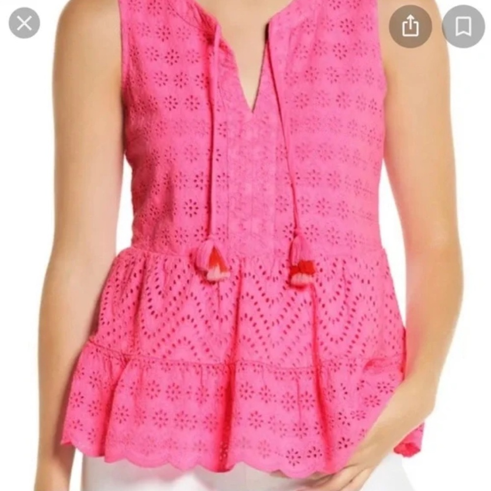 Vineyard Vines NWT Allamanda Eyelet Top XXS Oversized Check Measurements